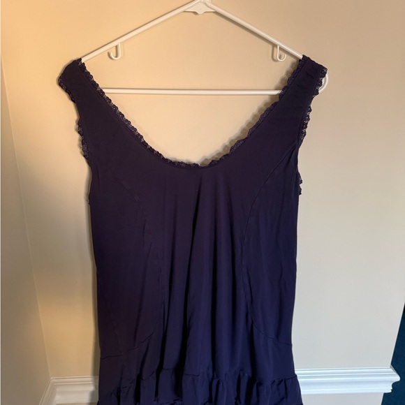 Savage X Fenty A Peek Behind the Lace Baby Doll Navy Blue Loungewear Dress Sz L - Picture 8 of 8